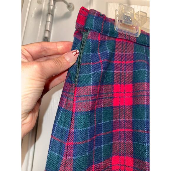 Vintage Pendleton Plaid Tartan Pure Virgin Wool A Line Holiday Size Large - Picture 5 of 10
